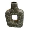 The grayish-green crack-textured ceramic sealed jar set includes a ceramic vase and a glass jar Item Picture